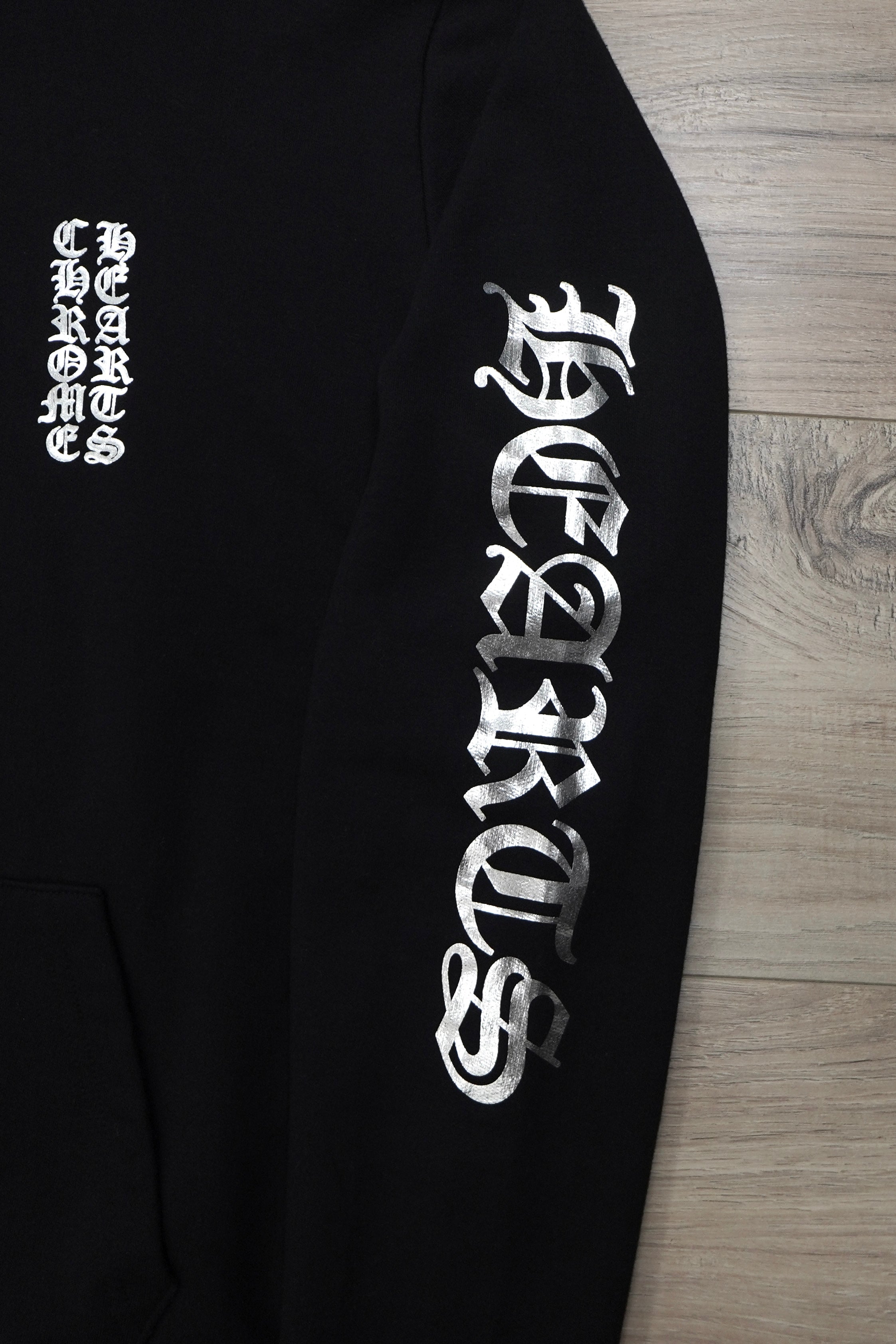 Chrome Hearts Foil Print Vertical Logo Pullover Hoodie