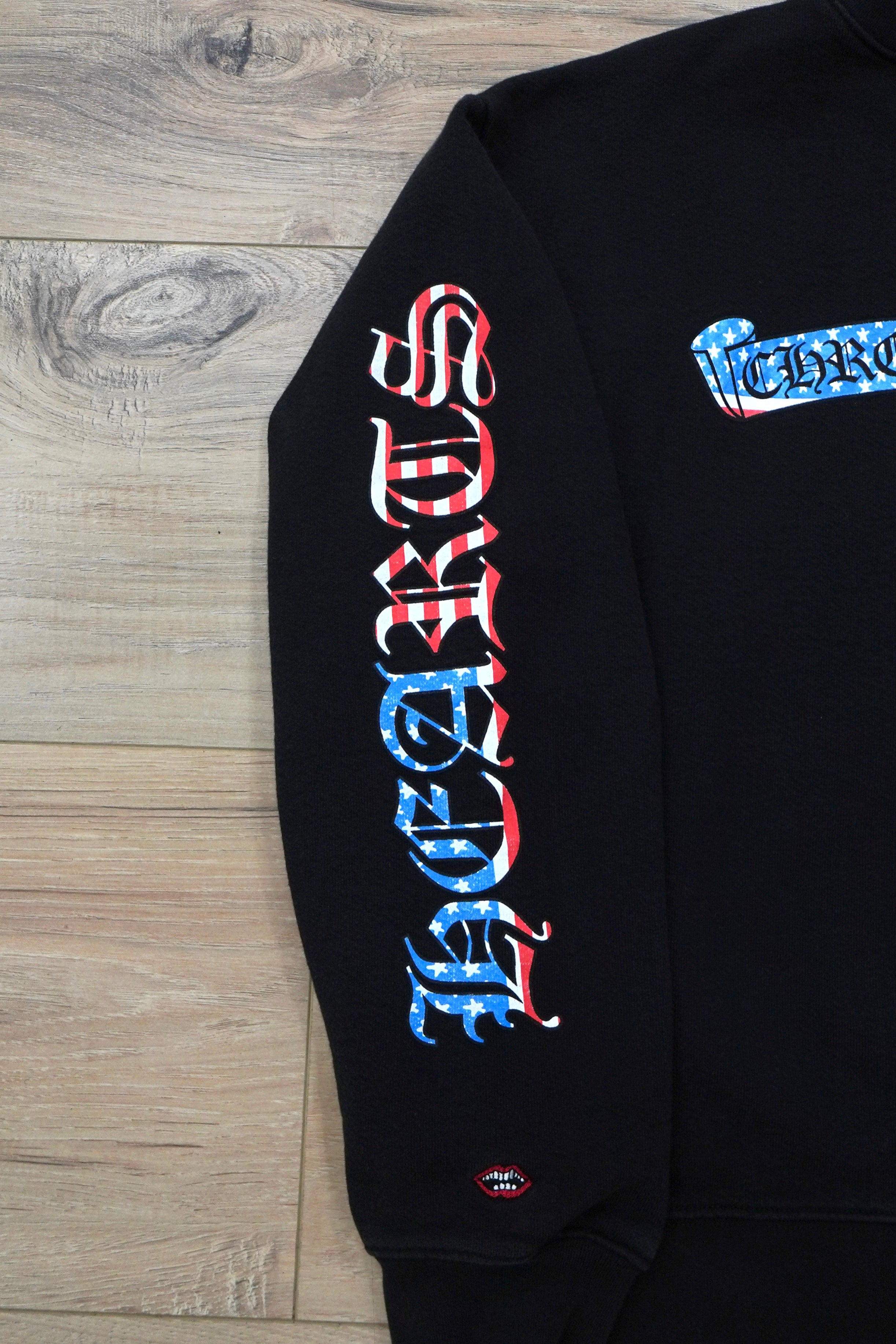 Chrome Hearts x Matty Boy US Flag Scroll Logo Crewneck