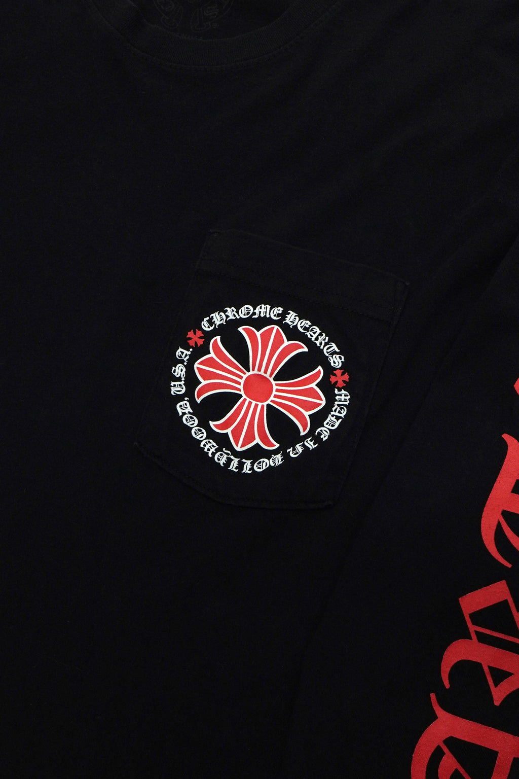 Chrome Hearts Made In Hollywood Red Plus Cross Long-Sleeve