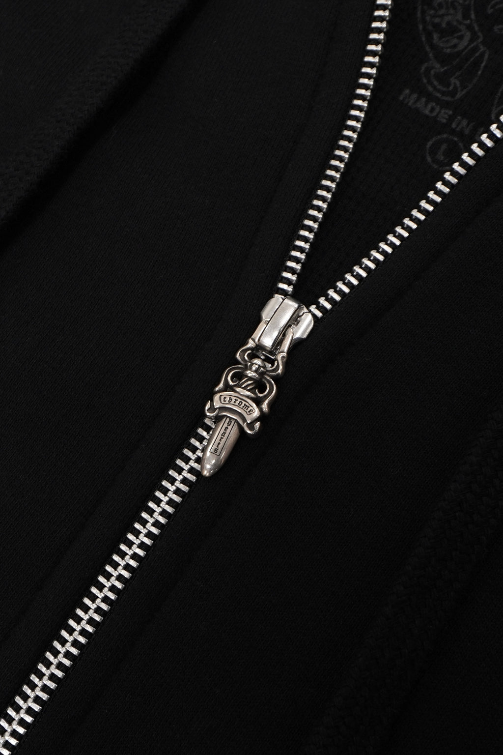 Chrome Hearts Vertical Logo Thermal Zip Up Hoodie