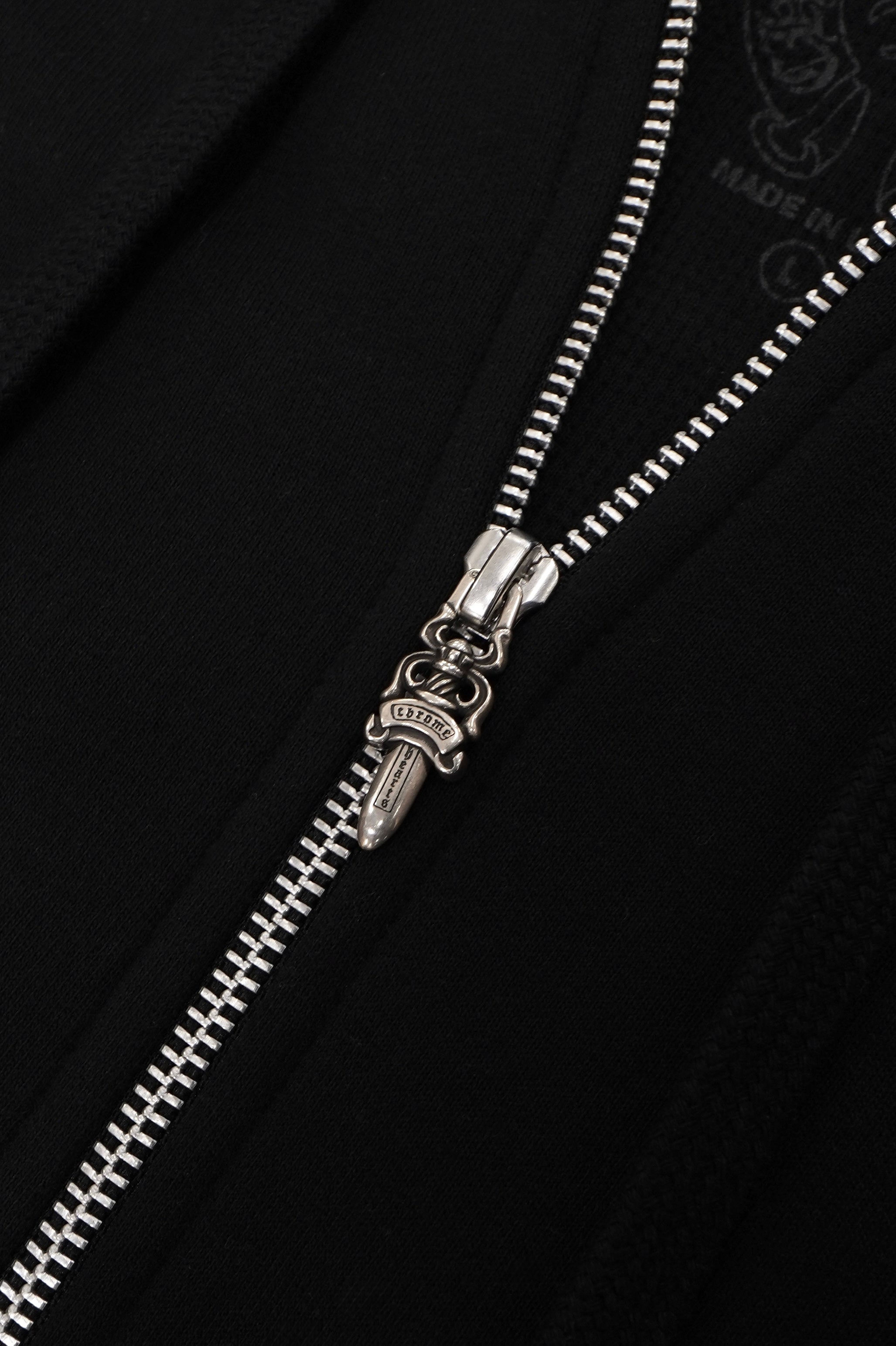 Chrome Hearts Vertical Logo Thermal Zip Up Hoodie