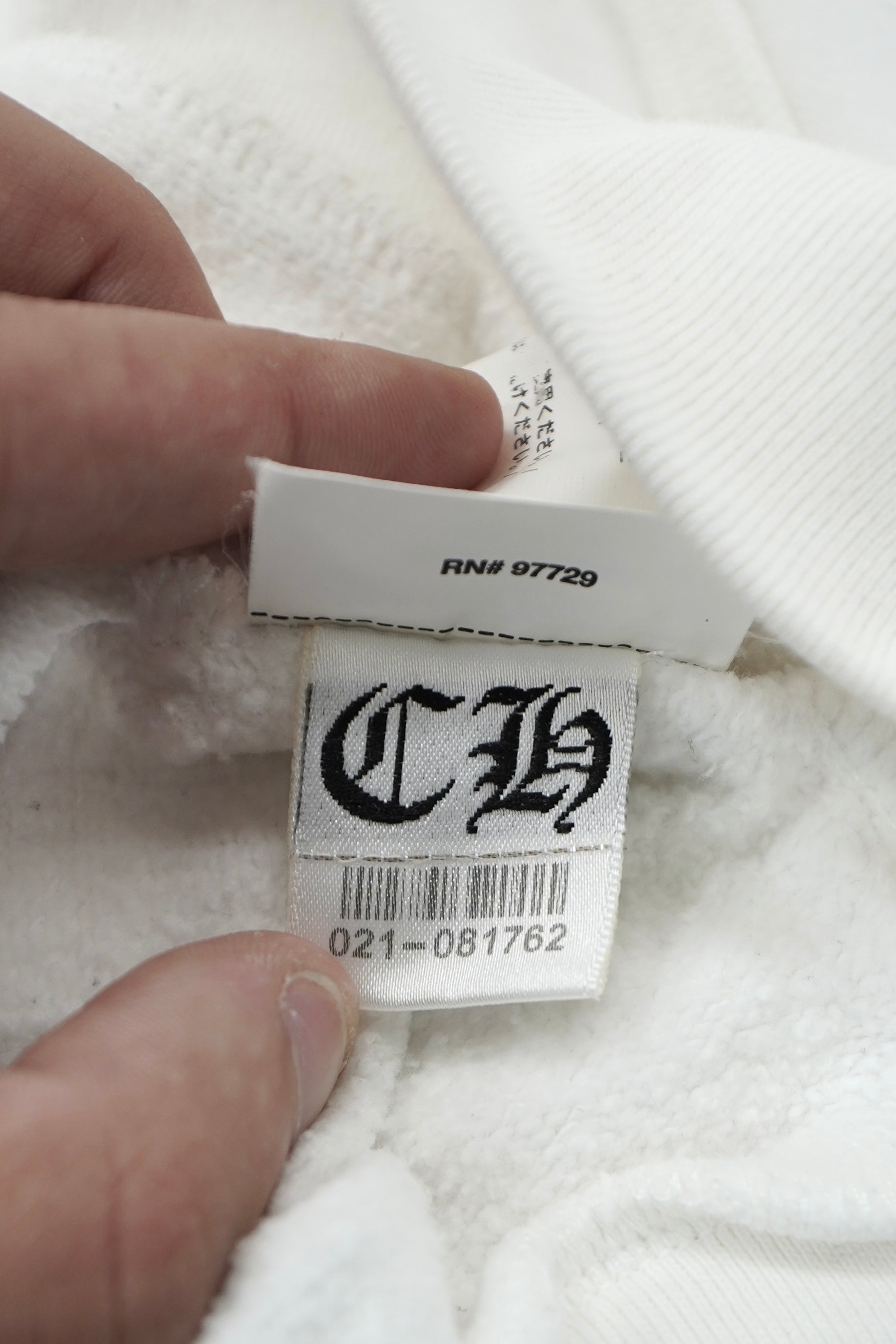 Chrome Hearts Vertical Logo White Hoodie
