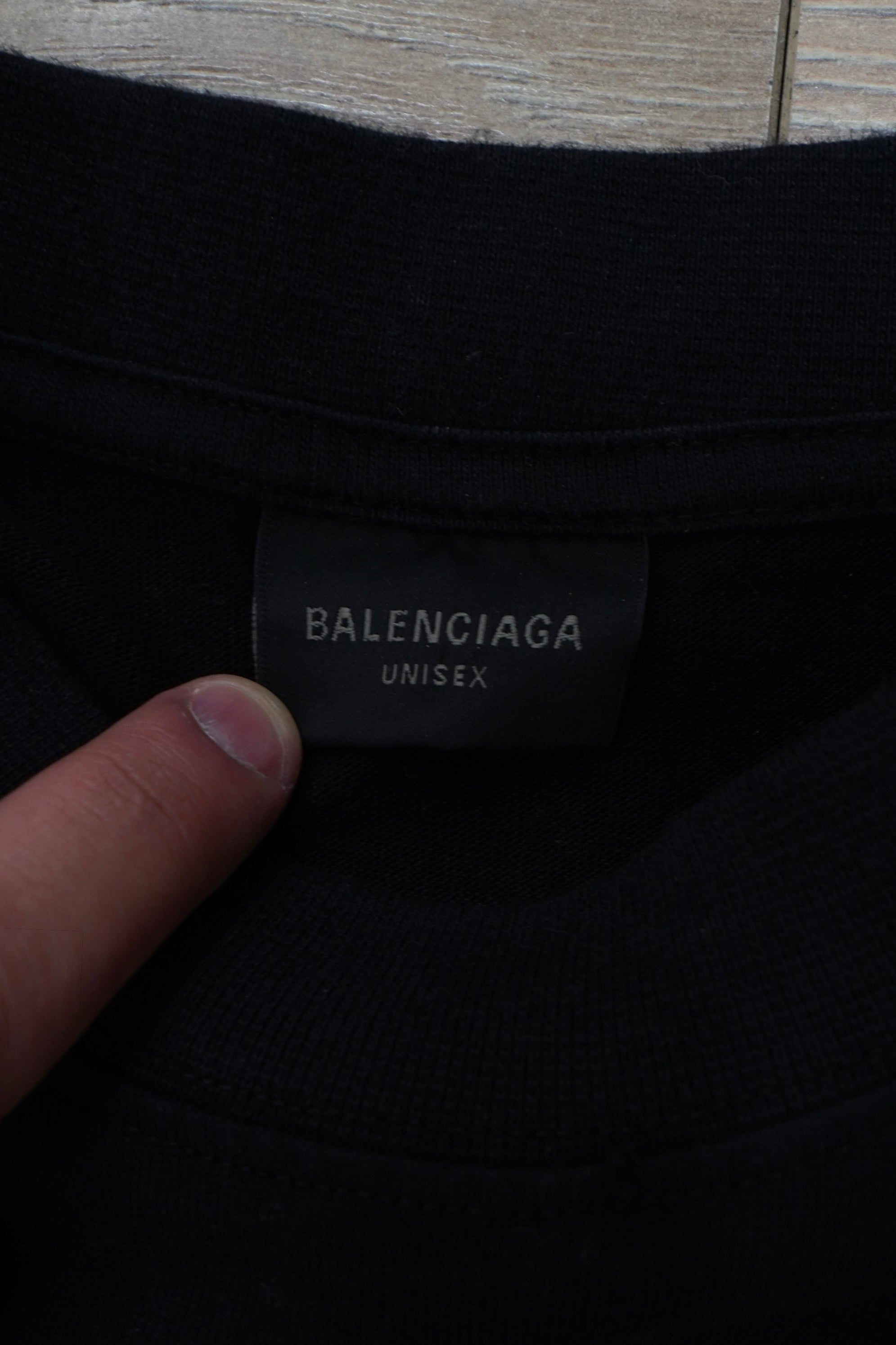 Balenciaga Burning Unity Logo Oversized Distressed T-Shirt