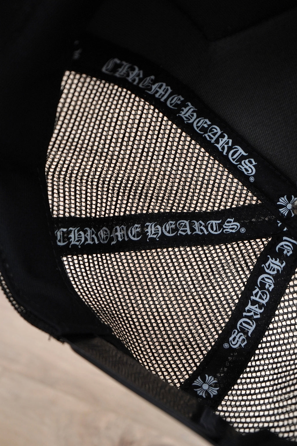 Chrome Hearts FUCK Hollywood Black Trucker Hat