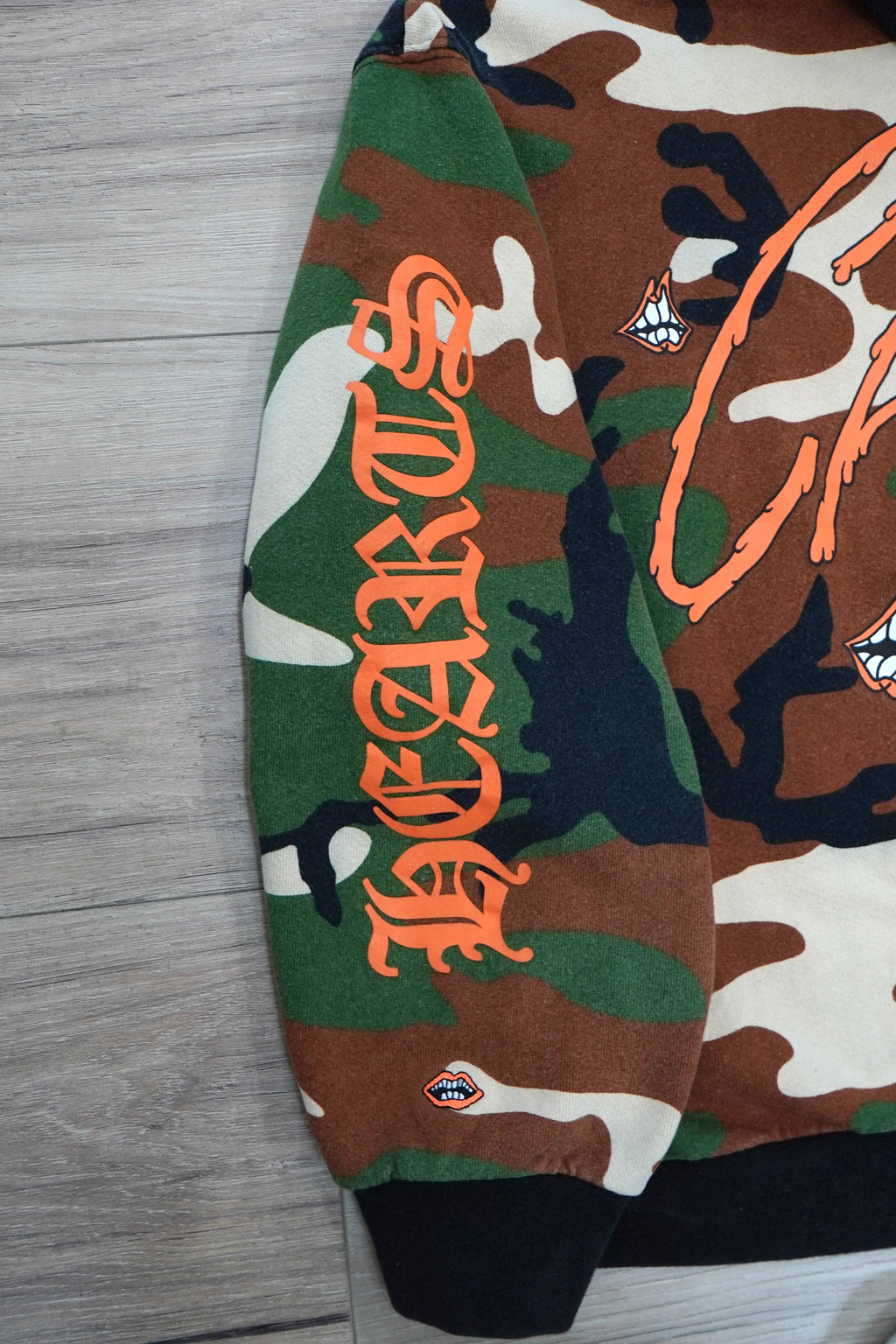 Chrome Hearts x Matty Boy Camo Caution Thermal Zip Up Hoodie