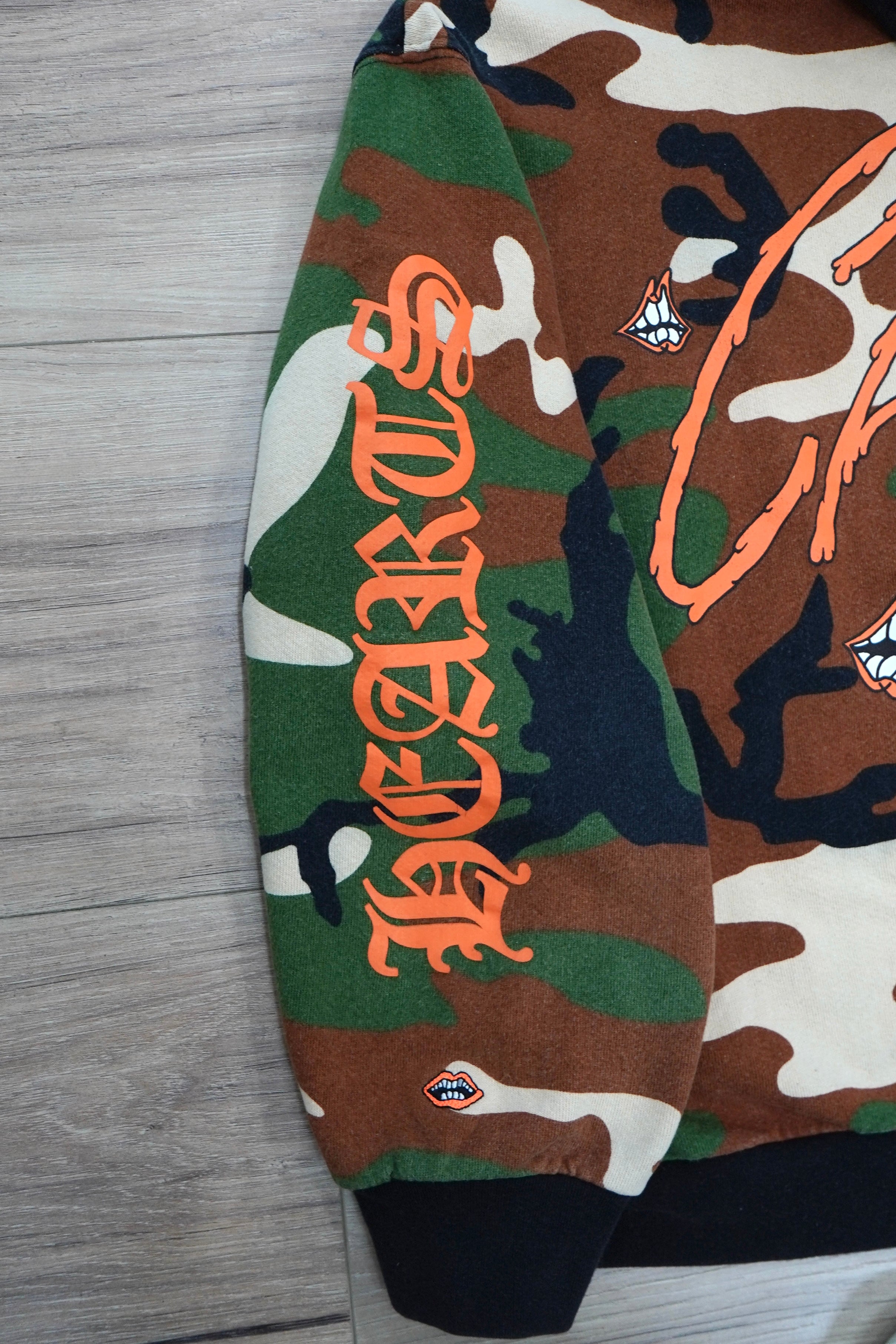 Chrome Hearts x Matty Boy Camo Caution Thermal Zip Up Hoodie