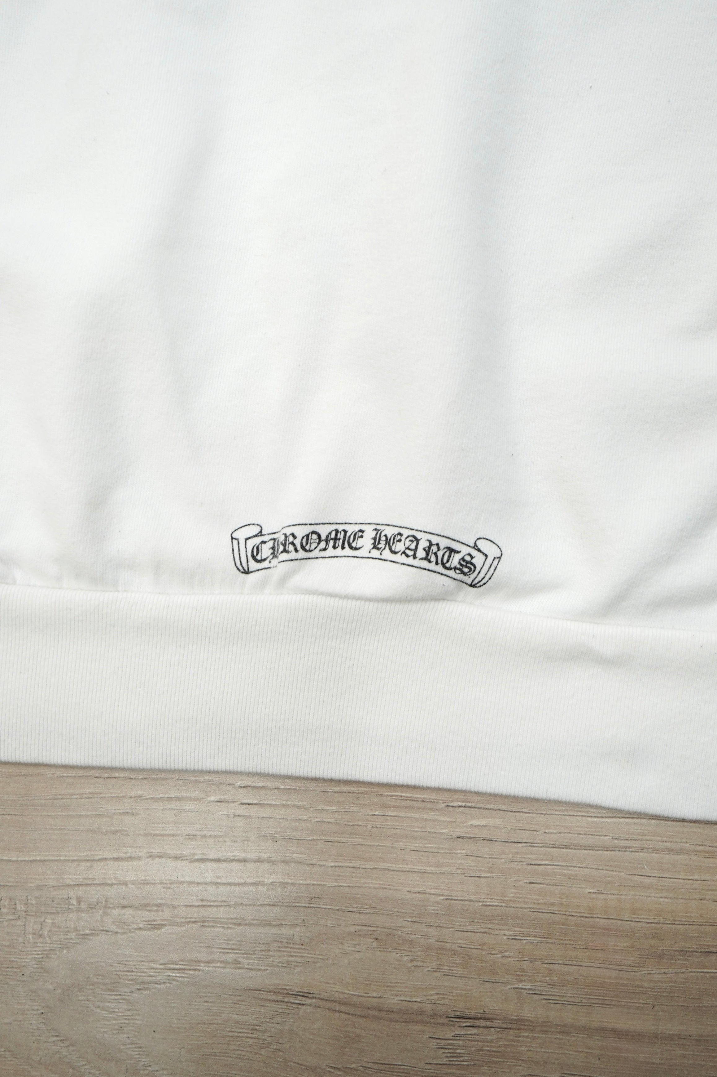 Chrome Hearts Vertical Logo White Hoodie