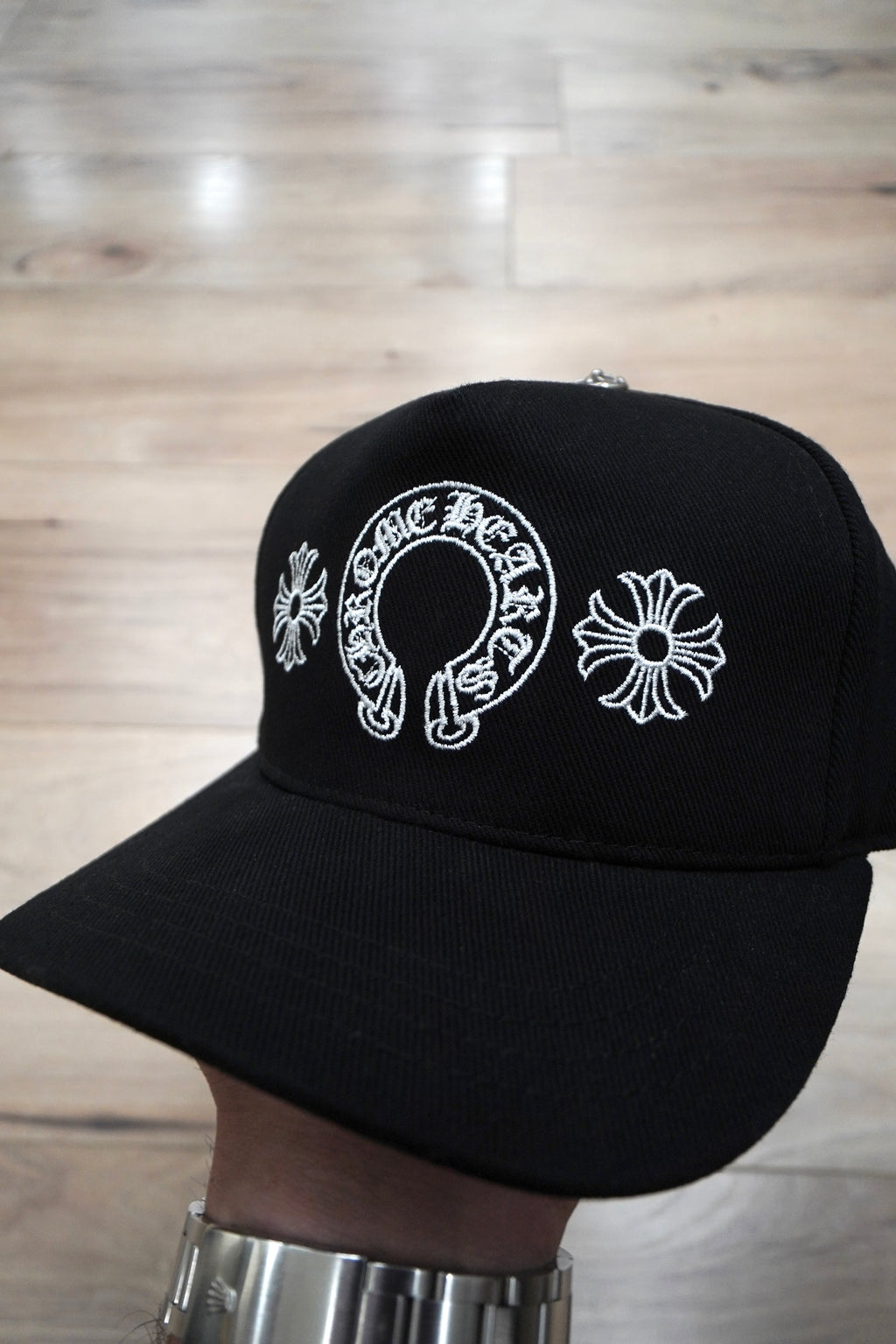 Chrome Hearts Horseshoe Black Denim Baseball Hat