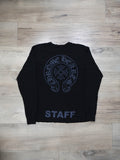 Chrome Hearts Black & Grey Horseshoe Staff Long Sleeve