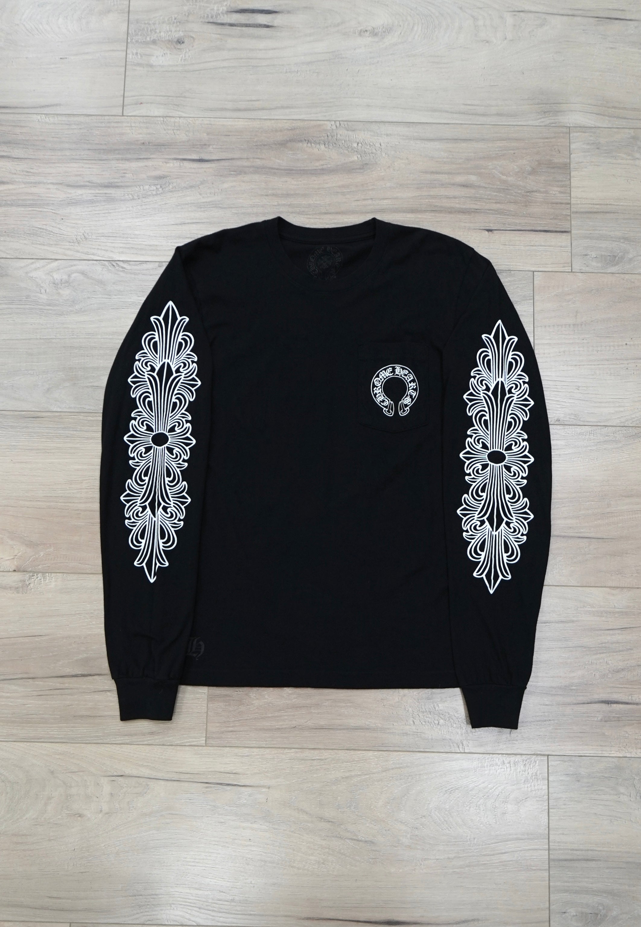 Chrome Hearts Horseshoe Floral Black Long-Sleeve