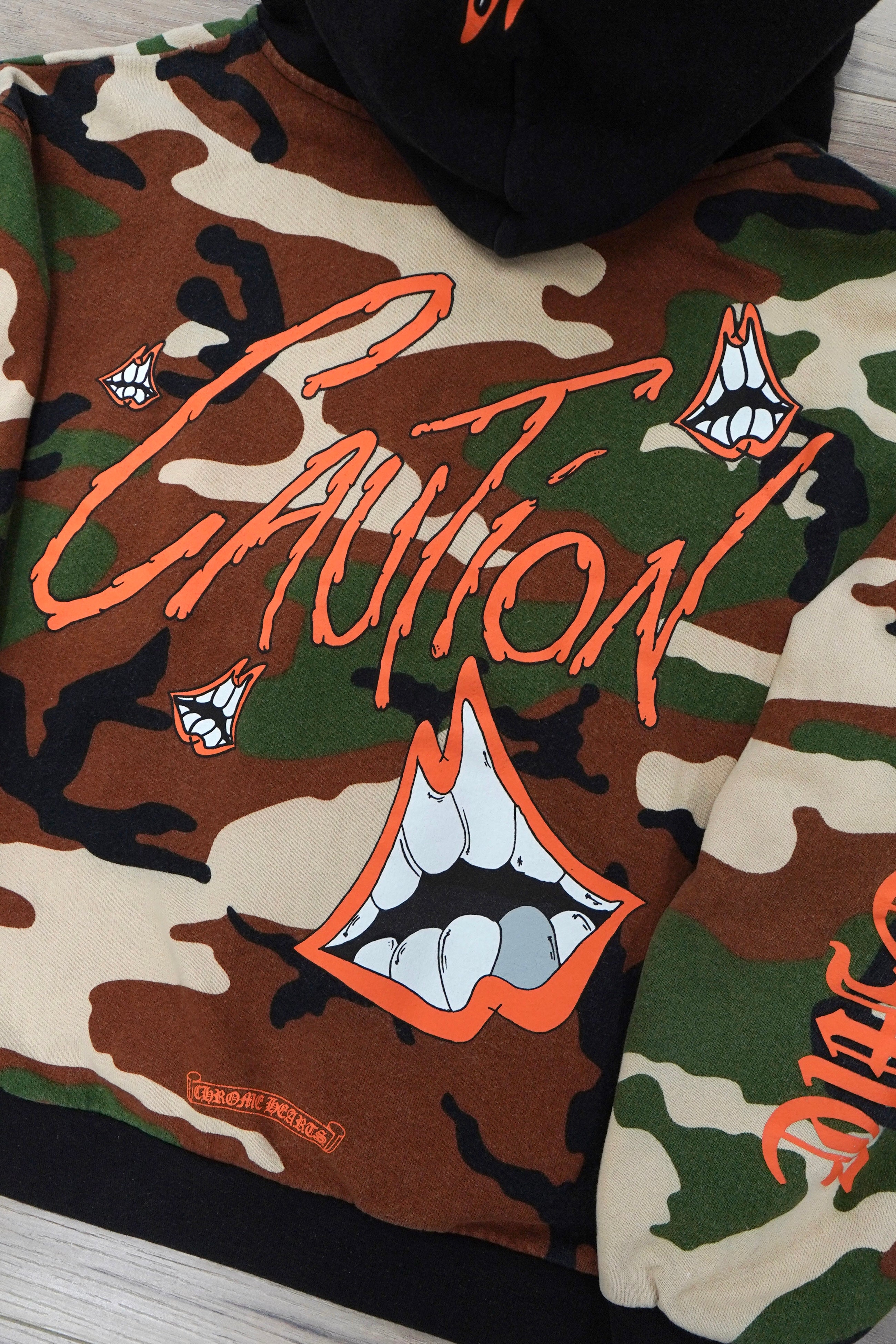 Chrome Hearts x Matty Boy Camo Caution Thermal Zip Up Hoodie