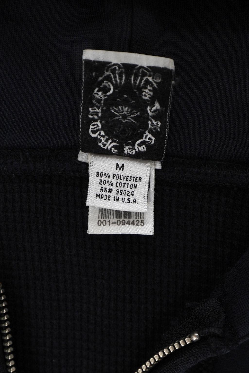 Vintage Chrome Hearts Horseshoe Cross Thermal Zip Up Hoodie