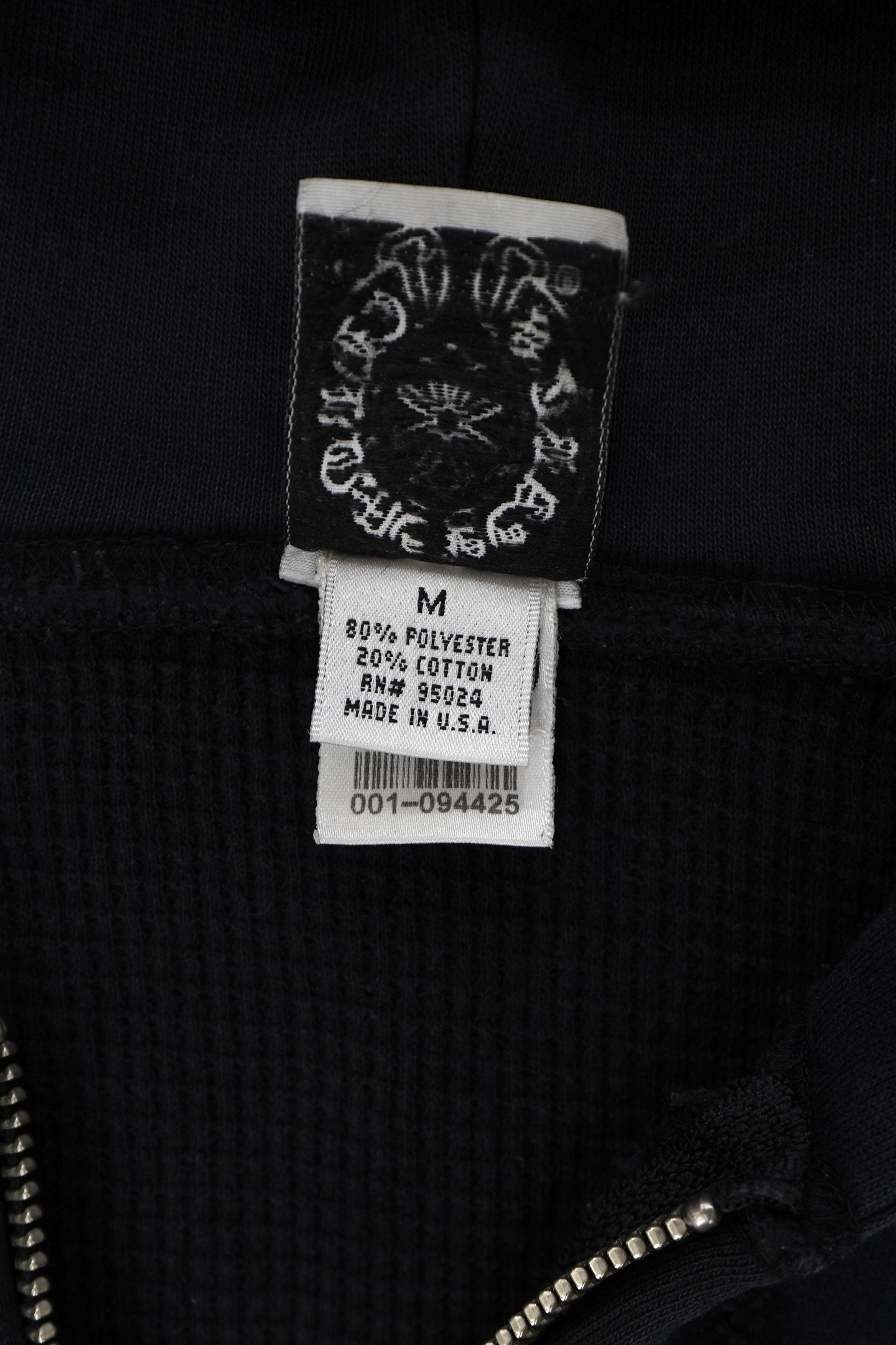 Vintage Chrome Hearts Horseshoe Cross Thermal Zip Up Hoodie