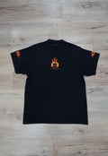 Balenciaga Burning Unity Logo Oversized Distressed T-Shirt