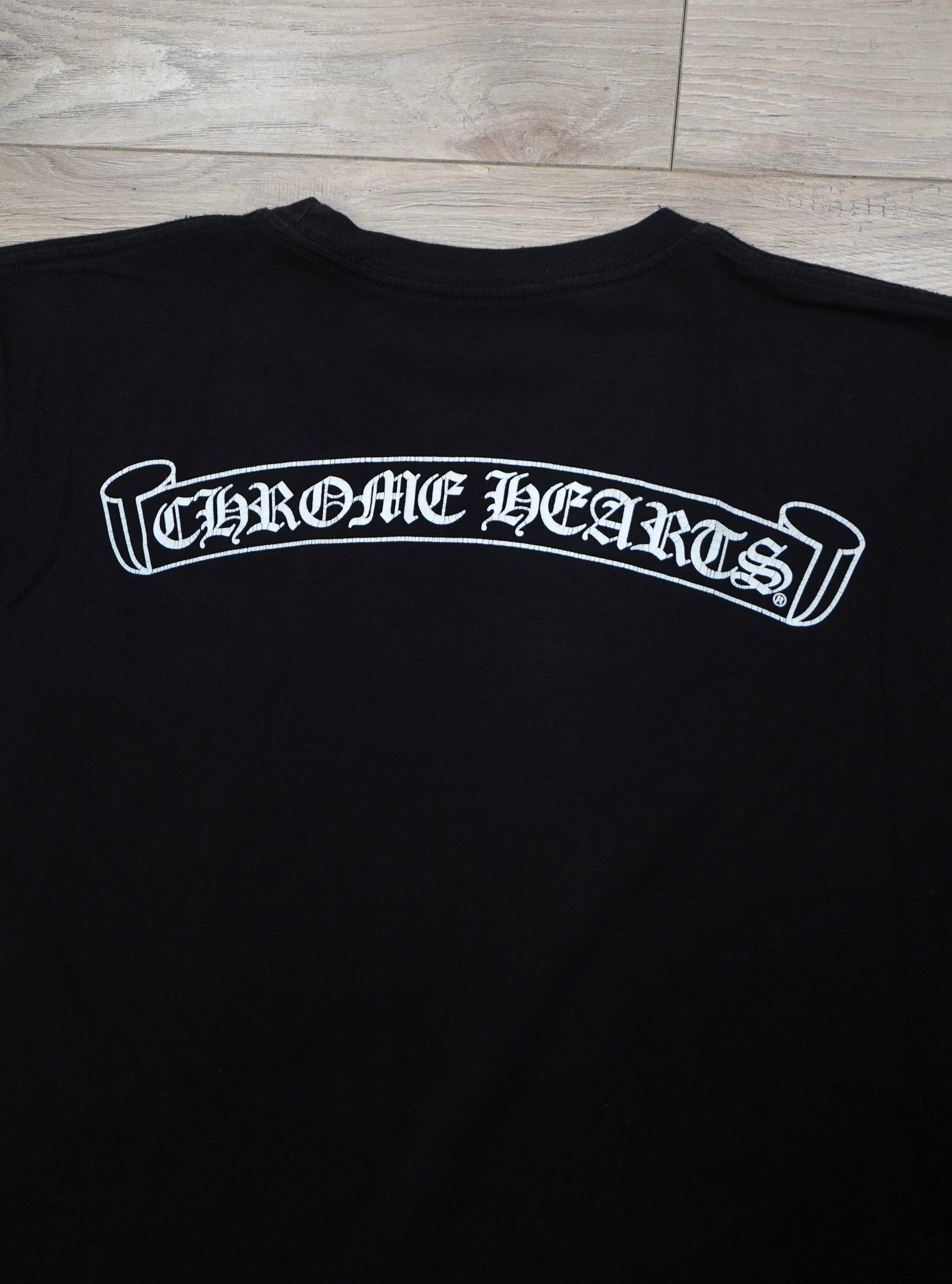 Chrome Hearts Scroll Logo Black T-Shirt