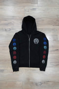 Chrome Hearts Multi Color Horseshoe Logo Zip Up Hoodie