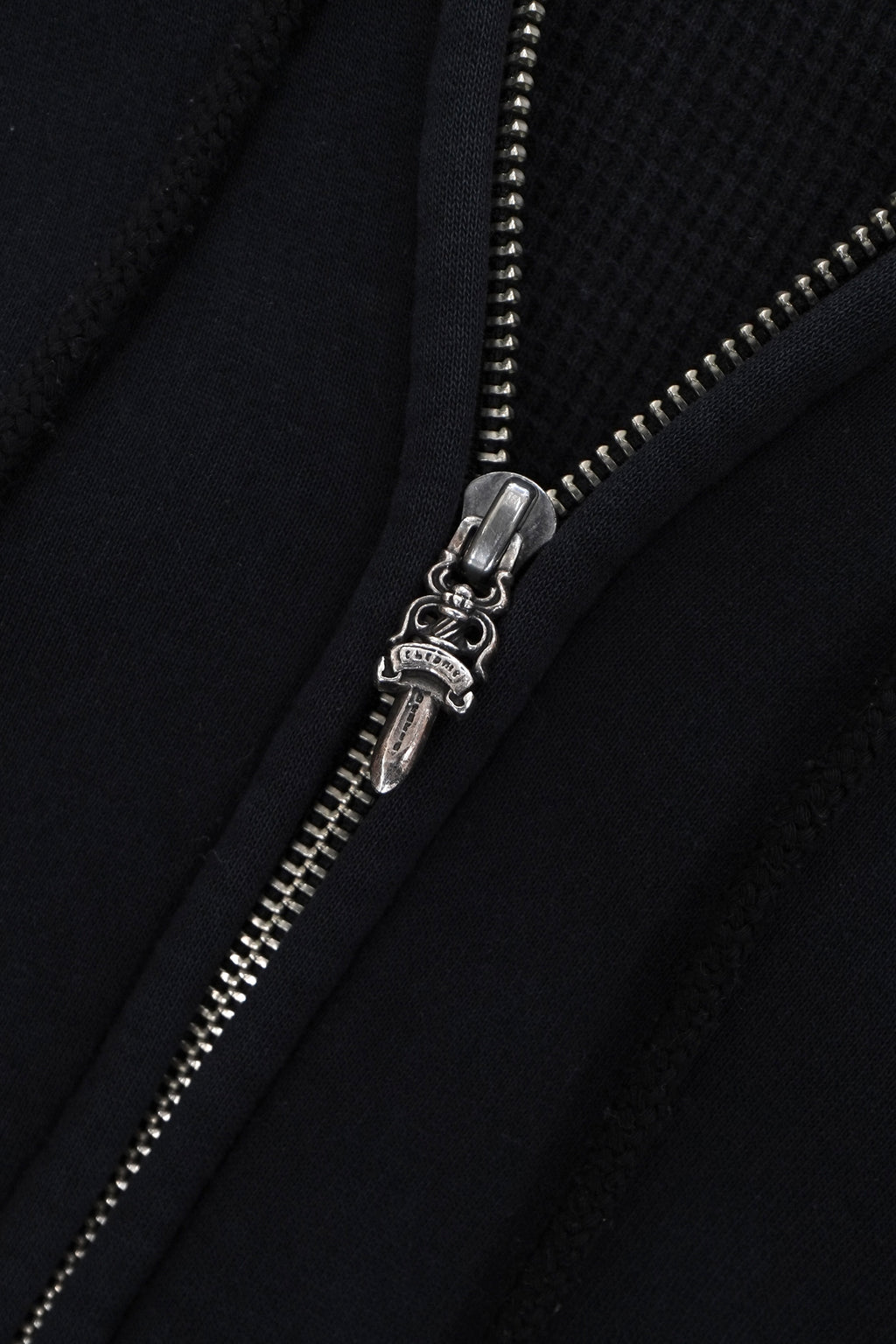 Vintage Chrome Hearts Horseshoe Cross Thermal Zip Up Hoodie