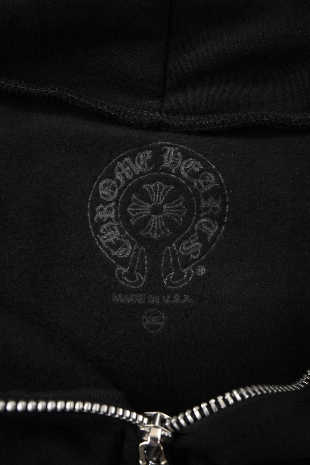 Chrome Hearts Vertical Logo Olive Zip Up Hoodie