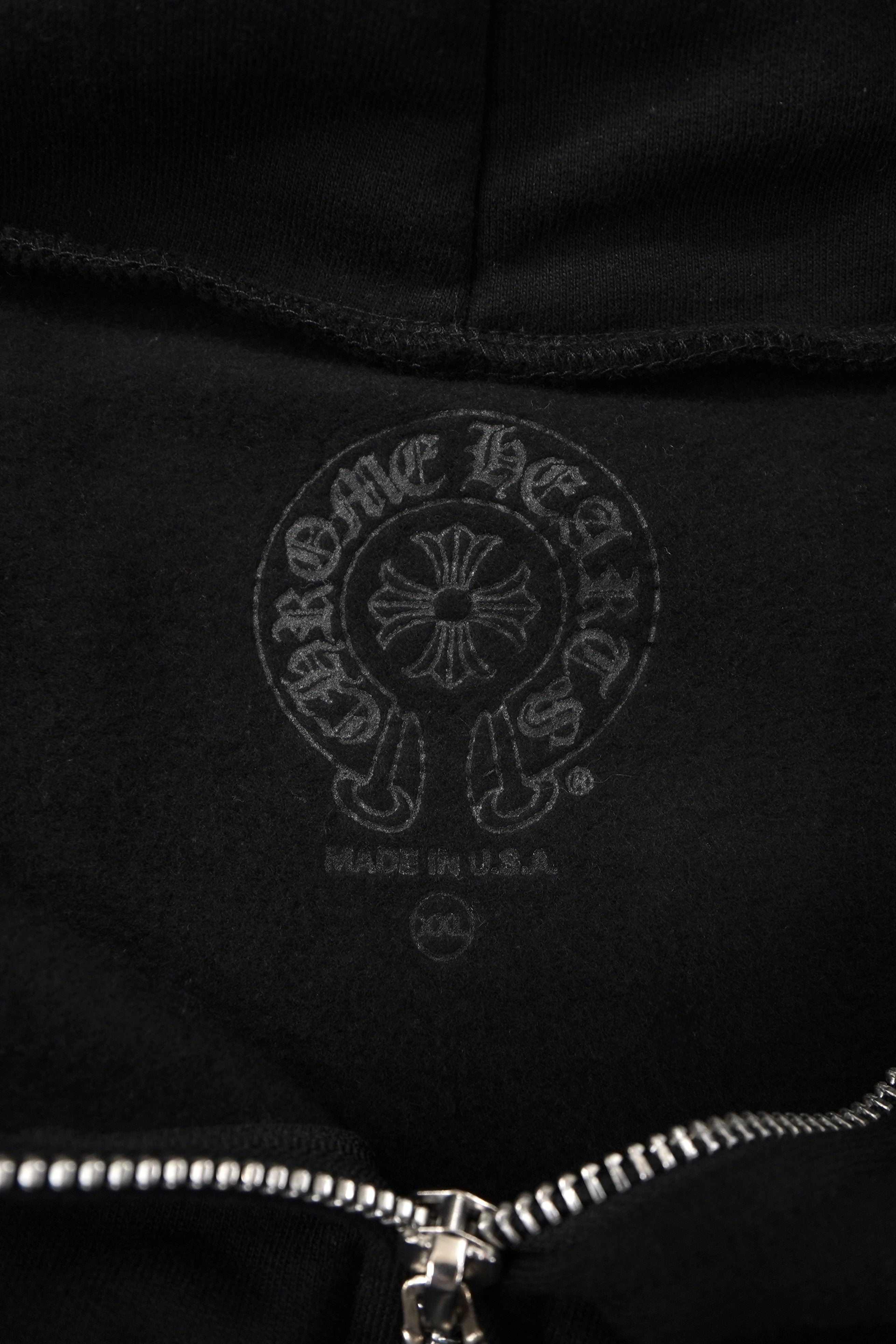 Chrome Hearts Vertical Logo Olive Zip Up Hoodie