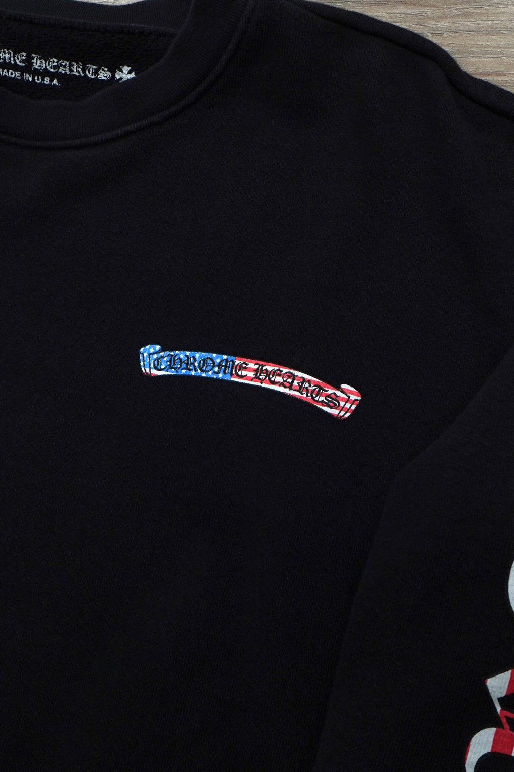 Chrome Hearts x Matty Boy US Flag Scroll Logo Crewneck