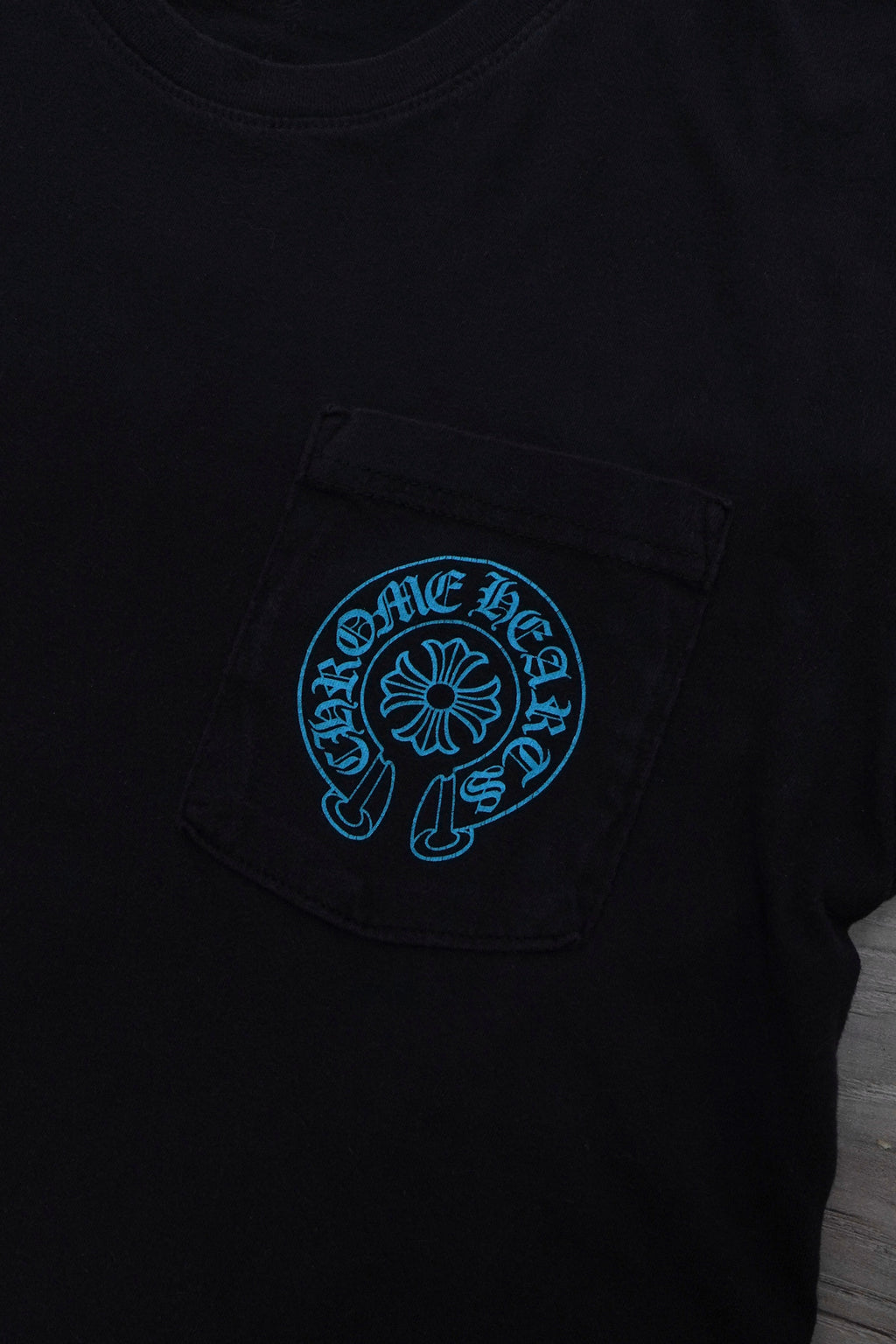 Chrome Hearts Blue Triple Cross Logo T-Shirt