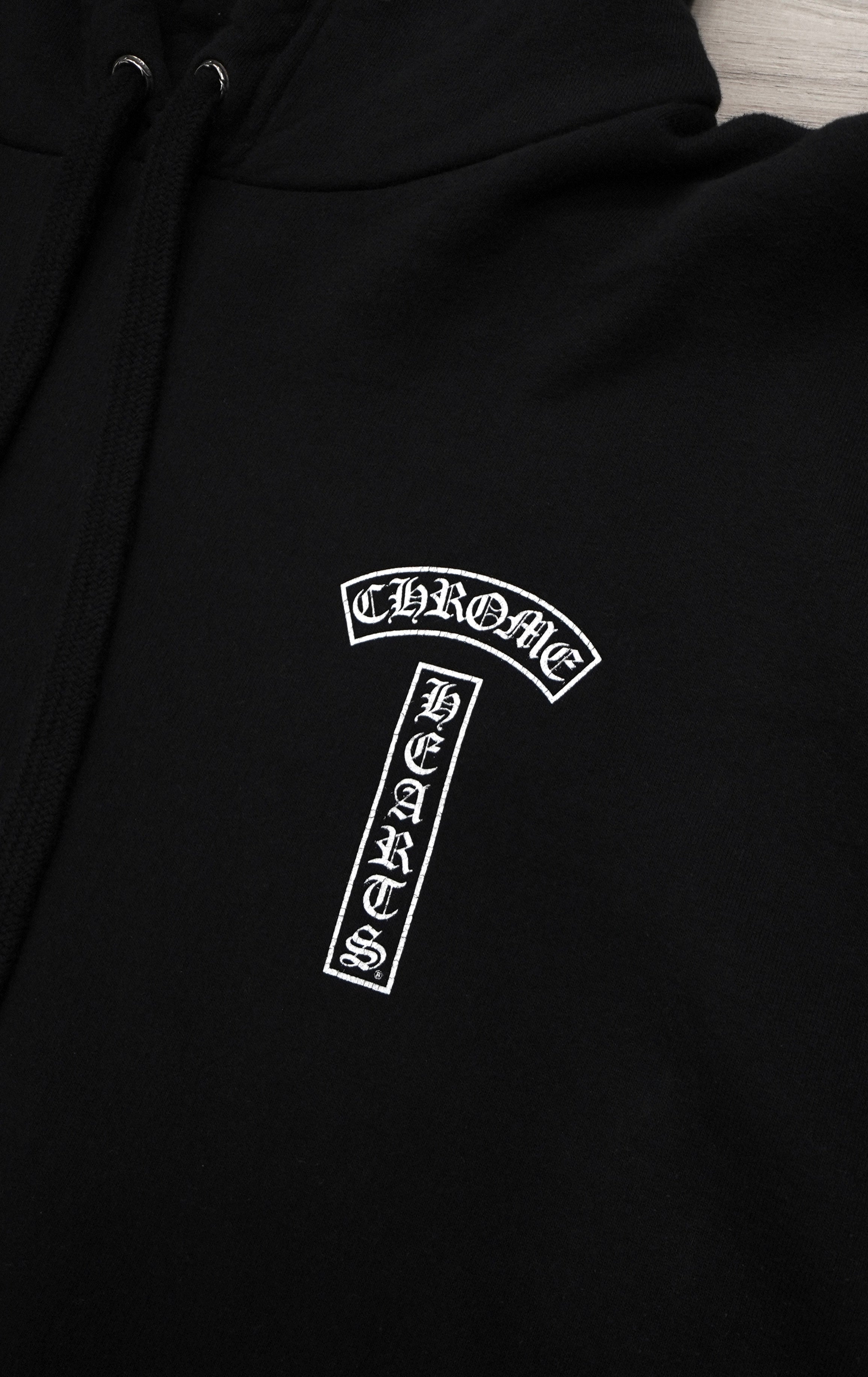 Chrome Hearts T bar Shoulder Logo Black Hoodie