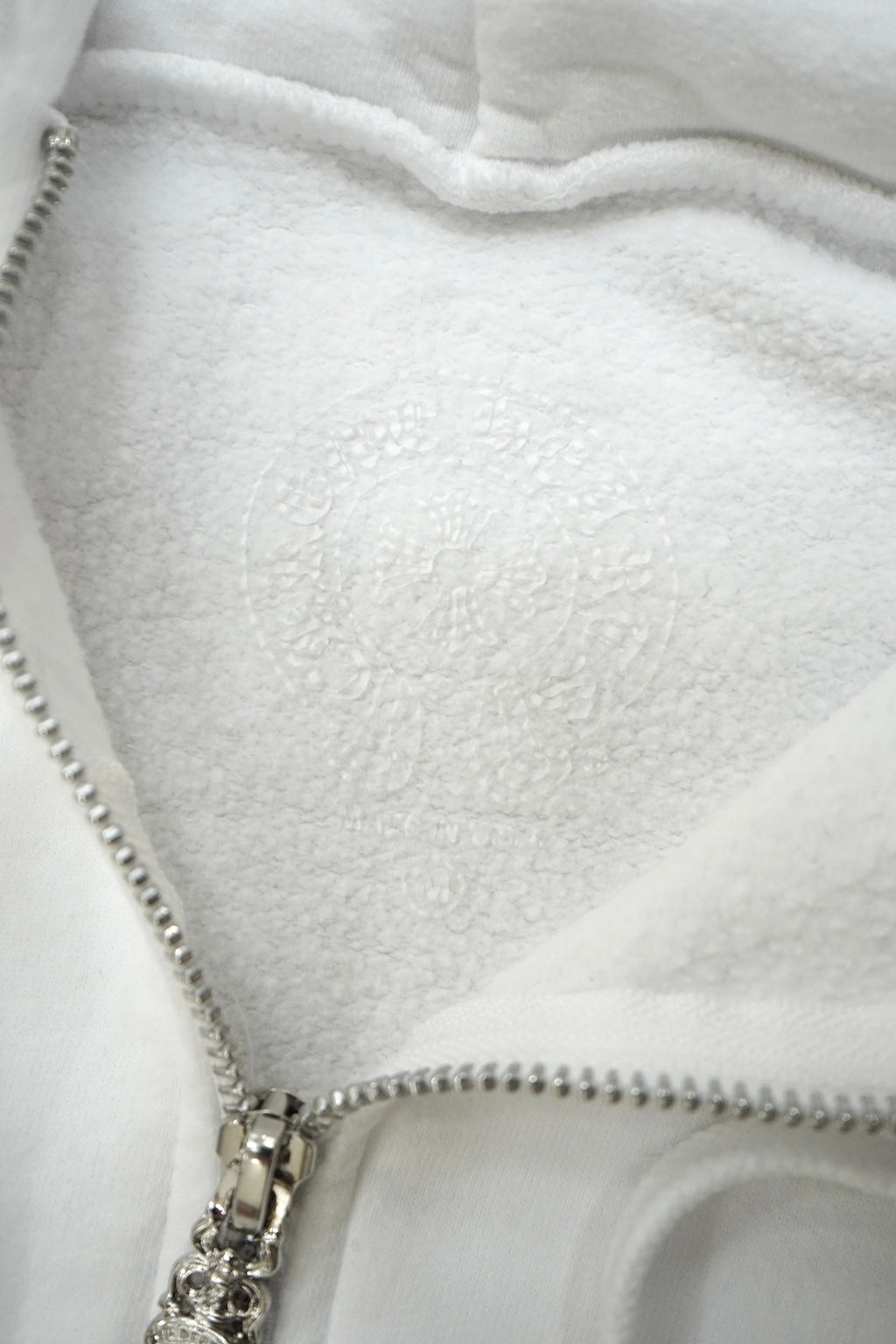 Chrome Hearts White Vertical Logo Zip Up Hoodie