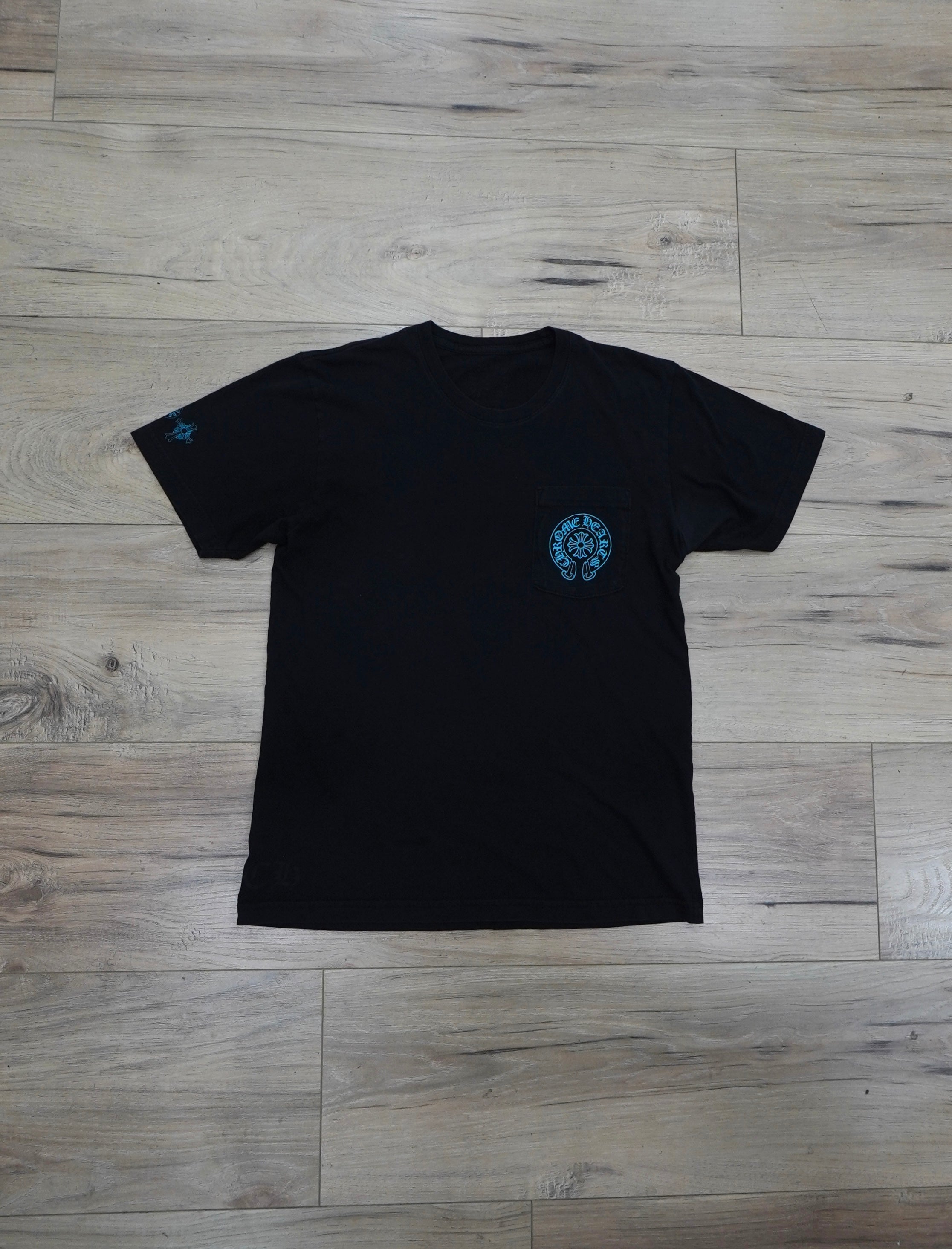 Chrome Hearts Blue Triple Cross Logo T-Shirt