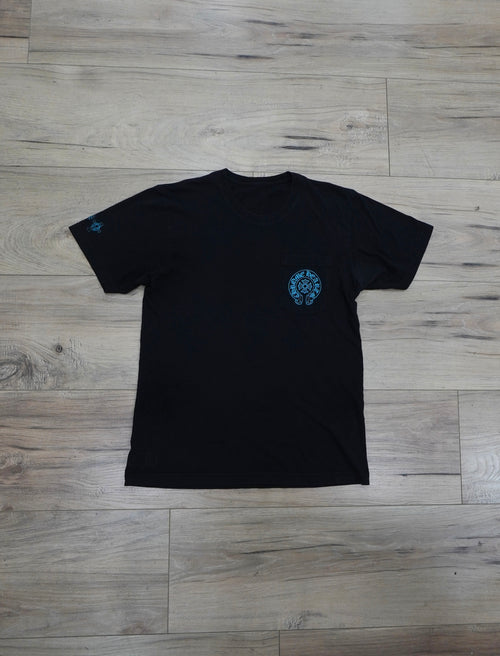 Chrome Hearts Blue Triple Cross Logo T-Shirt