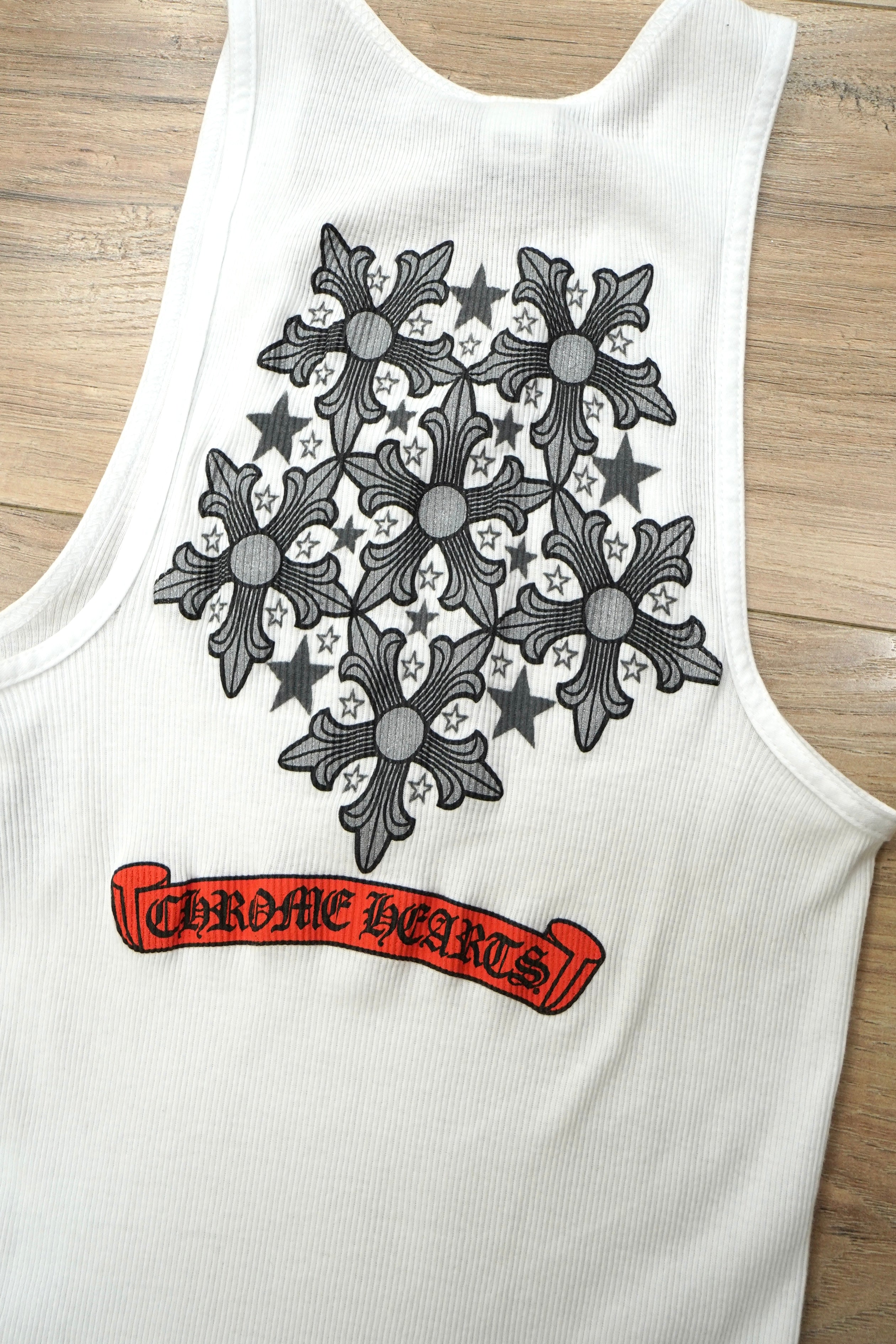 Vintage Chrome Hearts Orange Scroll Ninja Star Tank Top