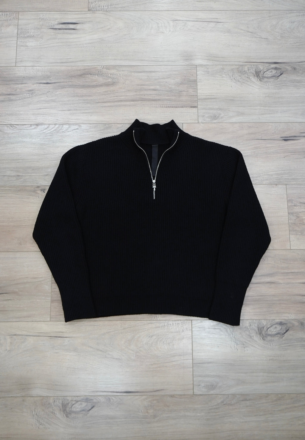 Chrome Hearts Cemetery Cross Patch Quarter Zip Cashmere Pullover