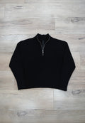Chrome Hearts Cemetery Cross Patch Quarter Zip Cashmere Pullover