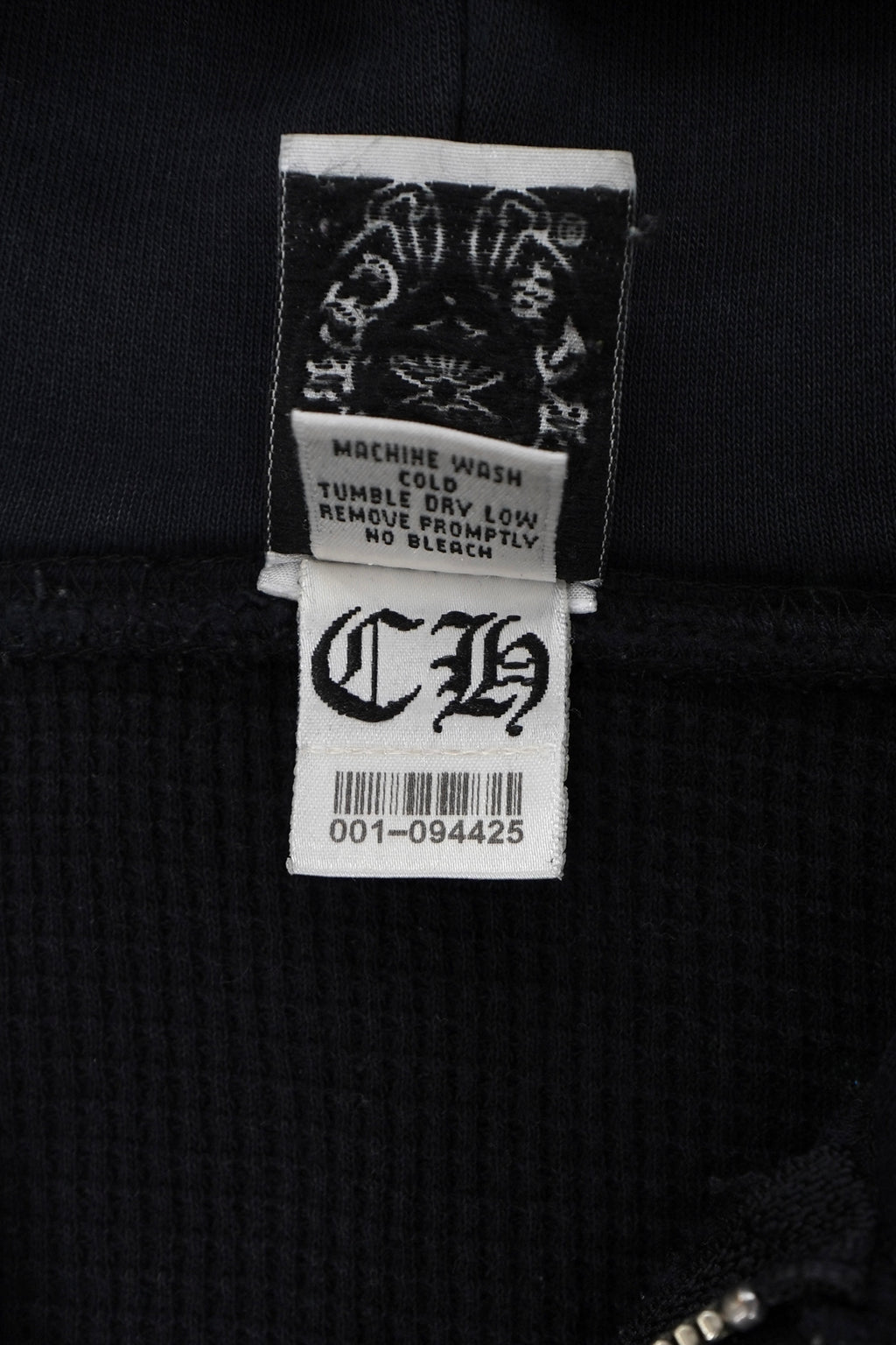 Vintage Chrome Hearts Horseshoe Cross Thermal Zip Up Hoodie