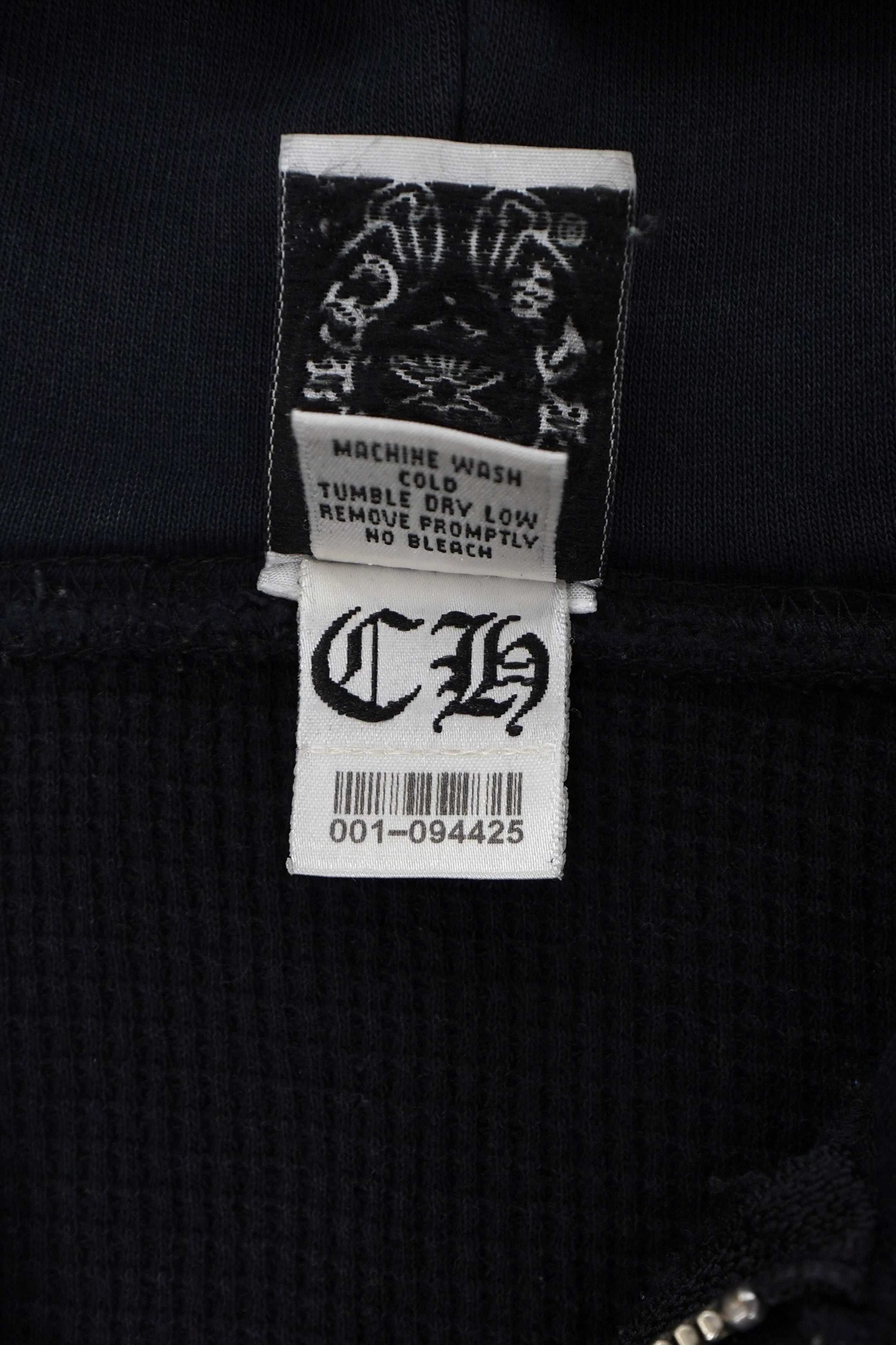 Vintage Chrome Hearts Horseshoe Cross Thermal Zip Up Hoodie