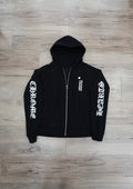 Chrome Hearts Vertical Logo Thermal Zip Up Hoodie