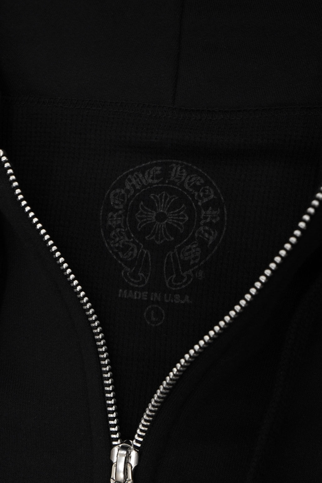 Chrome Hearts Vertical Logo Thermal Zip Up Hoodie