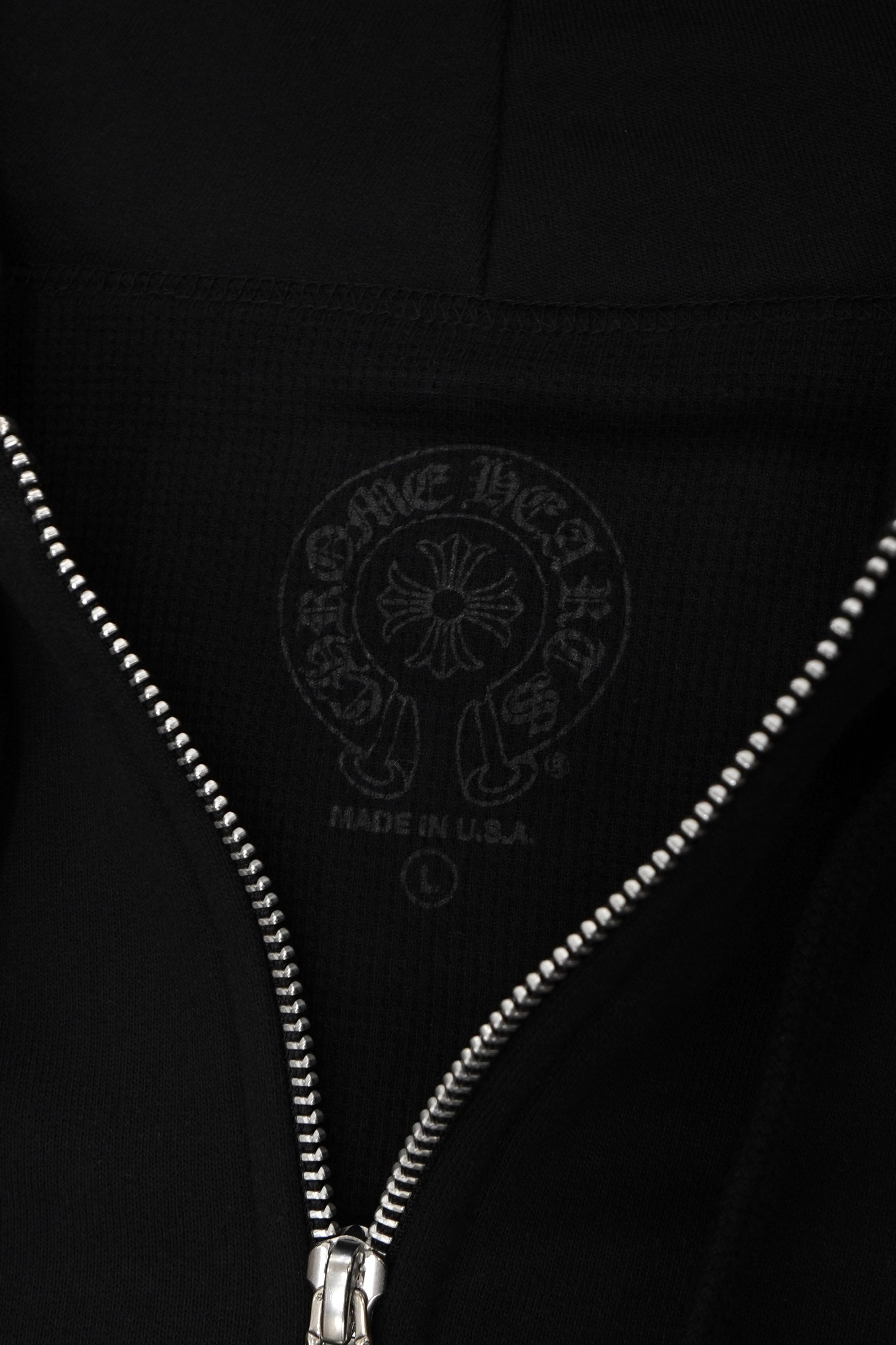 Chrome Hearts Vertical Logo Thermal Zip Up Hoodie